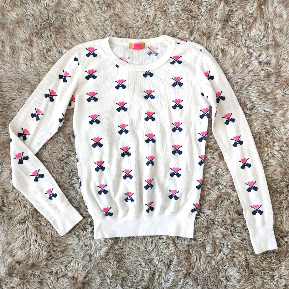 Primp Vintage Y2K Long Sleeve Thermal Top with Rhinestone Details Size Small - Picture 1 of 8